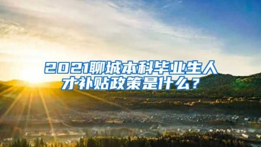 2021聊城本科毕业生人才补贴政策是什么？