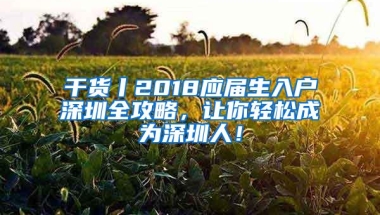 干货丨2018应届生入户深圳全攻略，让你轻松成为深圳人！