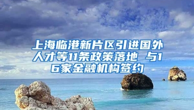 上海临港新片区引进国外人才等11条政策落地 与16家金融机构签约