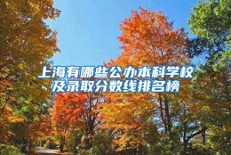 上海有哪些公办本科学校及录取分数线排名榜