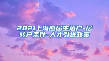 2021上海应届生落户-居转户条件-人才引进政策