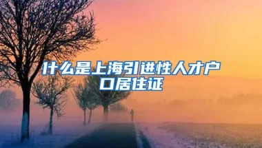 什么是上海引进性人才户口居住证