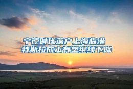 宁德时代落户上海临港 特斯拉成本有望继续下降