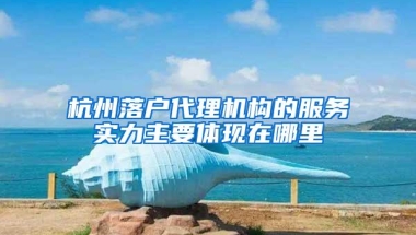 杭州落户代理机构的服务实力主要体现在哪里