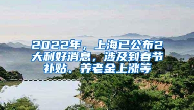 2022年，上海已公布2大利好消息，涉及到春节补贴、养老金上涨等