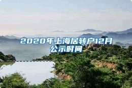 2020年上海居转户12月公示时间