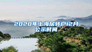 2020年上海居转户12月公示时间