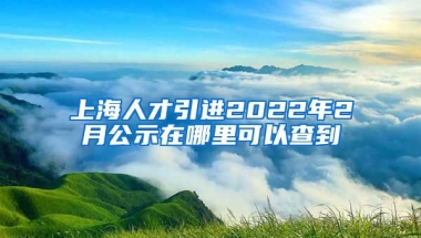 上海人才引进2022年2月公示在哪里可以查到