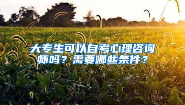 大专生可以自考心理咨询师吗？需要哪些条件？