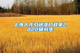 上海人才引进落户政策2022研究生