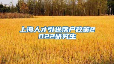 上海人才引进落户政策2022研究生