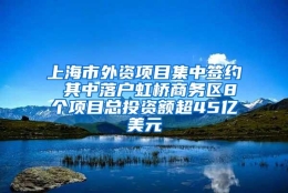 上海市外资项目集中签约 其中落户虹桥商务区8个项目总投资额超45亿美元