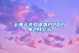 上海人才引进落户2021年2月公示