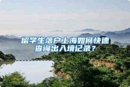 留学生落户上海如何快速查询出入境记录？