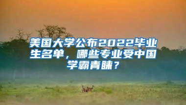 美国大学公布2022毕业生名单，哪些专业受中国学霸青睐？