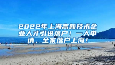 2022年上海高新技术企业人才引进落户！一人申请，全家落户上海！