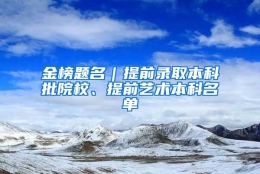 金榜题名｜提前录取本科批院校、提前艺术本科名单