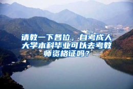 请教一下各位，自考成人大学本科毕业可以去考教师资格证吗？