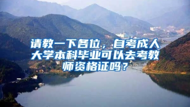 请教一下各位，自考成人大学本科毕业可以去考教师资格证吗？