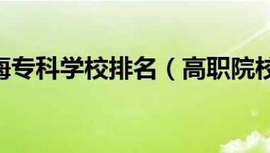 2022上海专科学校排名（高职院校最新排行榜）