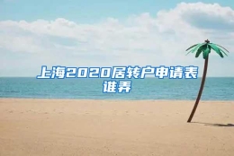 上海2020居转户申请表谁弄