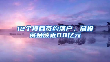 12个项目签约落户，总投资金额近80亿元