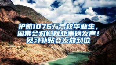 护航1076万高校毕业生，国常会对稳就业重磅发声！见习补贴要发放到位