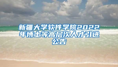 新疆大学软件学院2022年博士等高层次人才引进公告