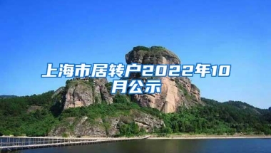 上海市居转户2022年10月公示