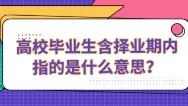 高校毕业生含择业期内指的是什么意思？