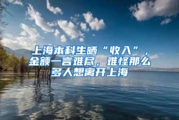 上海本科生晒“收入”，金额一言难尽，难怪那么多人想离开上海