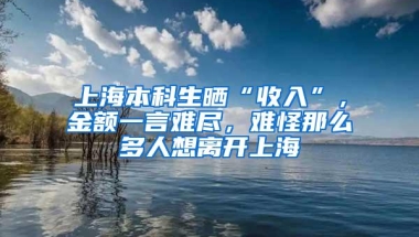 上海本科生晒“收入”，金额一言难尽，难怪那么多人想离开上海