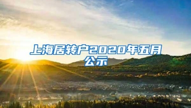 上海居转户2020年五月公示