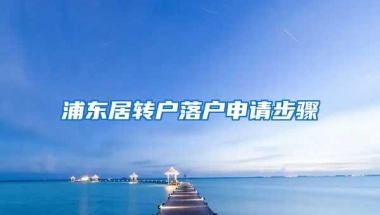 浦东居转户落户申请步骤