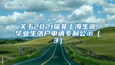 关于2021届非上海生源毕业生落户申请专利公示（3）