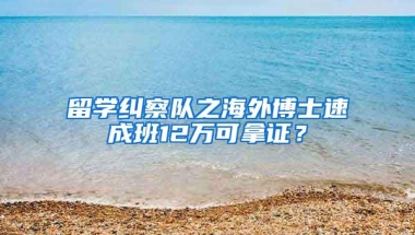 留学纠察队之海外博士速成班12万可拿证？