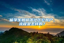 留学生如何落社区公共户，流程是怎样的？