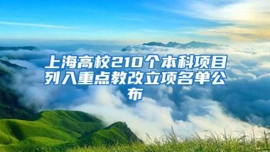 上海高校210个本科项目列入重点教改立项名单公布