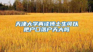 天津大学再读博士生可以把户囗落户天大吗