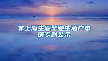 非上海生源毕业生落户申请专利公示