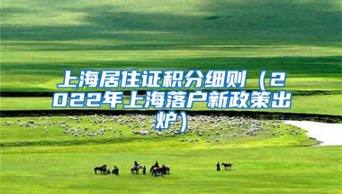 上海居住证积分细则（2022年上海落户新政策出炉）