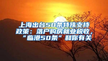 上海出台50条特殊支持政策：落户购房就业税收，“临港50条”和你有关→