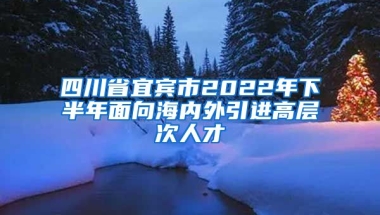 四川省宜宾市2022年下半年面向海内外引进高层次人才