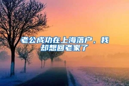 老公成功在上海落户，我却想回老家了