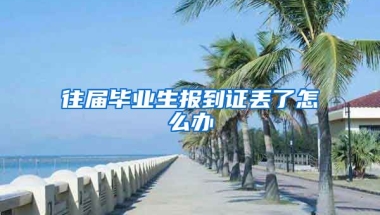 往届毕业生报到证丢了怎么办