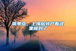 简单点，上海居转户看这里就对了