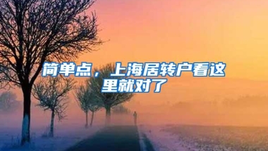 简单点，上海居转户看这里就对了