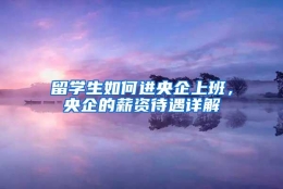 留学生如何进央企上班，央企的薪资待遇详解