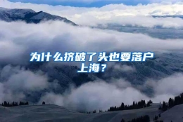 为什么挤破了头也要落户上海？