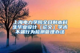 上海电力学院全日制本科生毕业设计（论文）学术不端行为检测管理办法